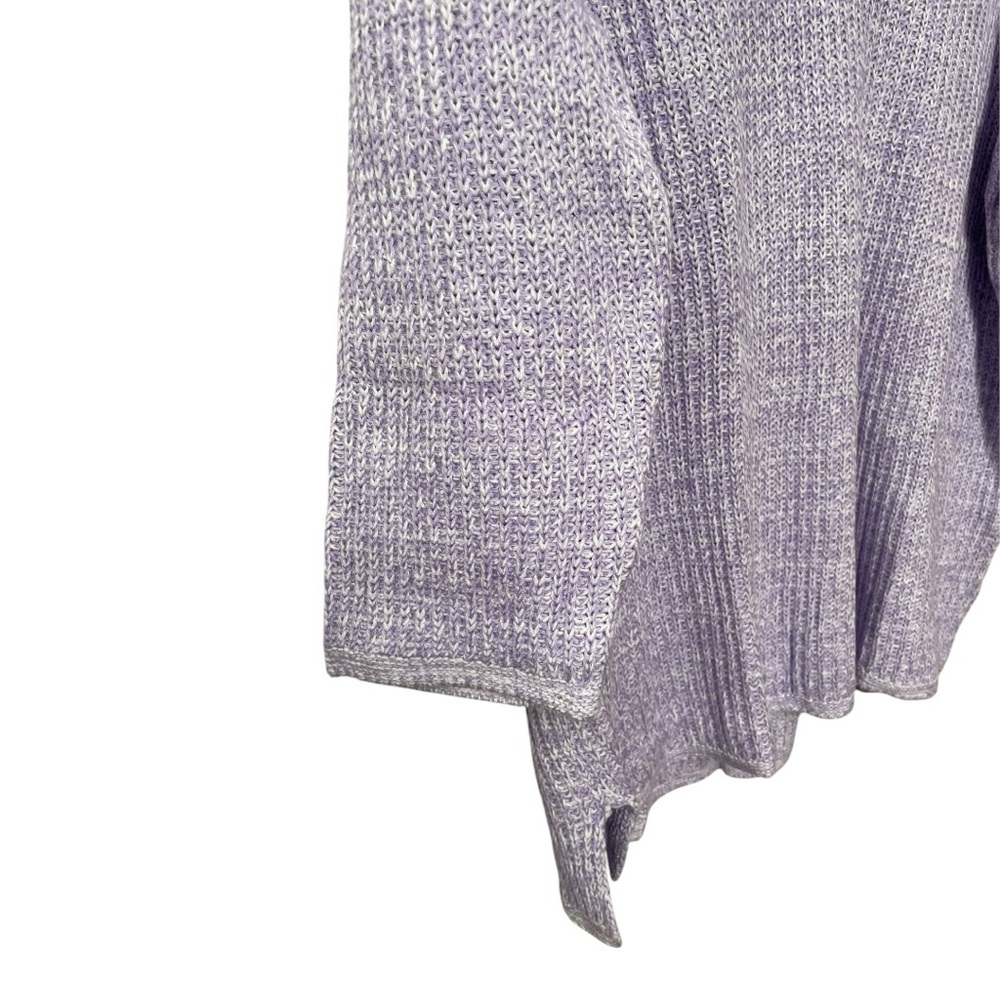 J. Jill Placed-Pattern Slub-Textured Ribbed Hem Sweater Lavender Sz L $89 NWT - Picture 4 of 5